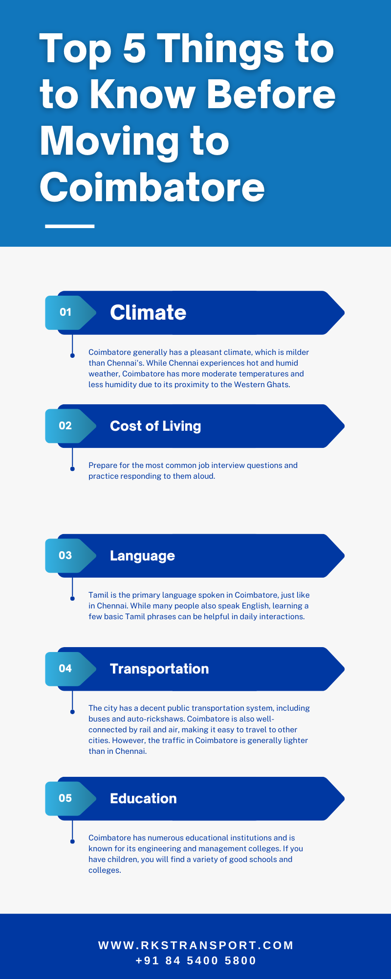 Top 5 Things to to Know Before Moving to Coimbatore - Infographic