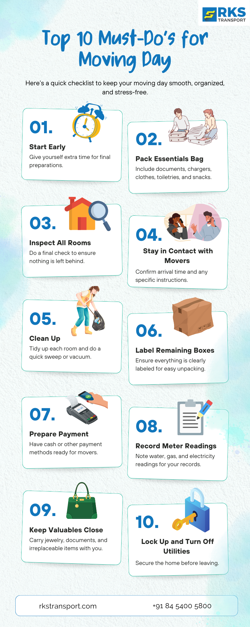 Top 10 Must-Do’s for Moving Day